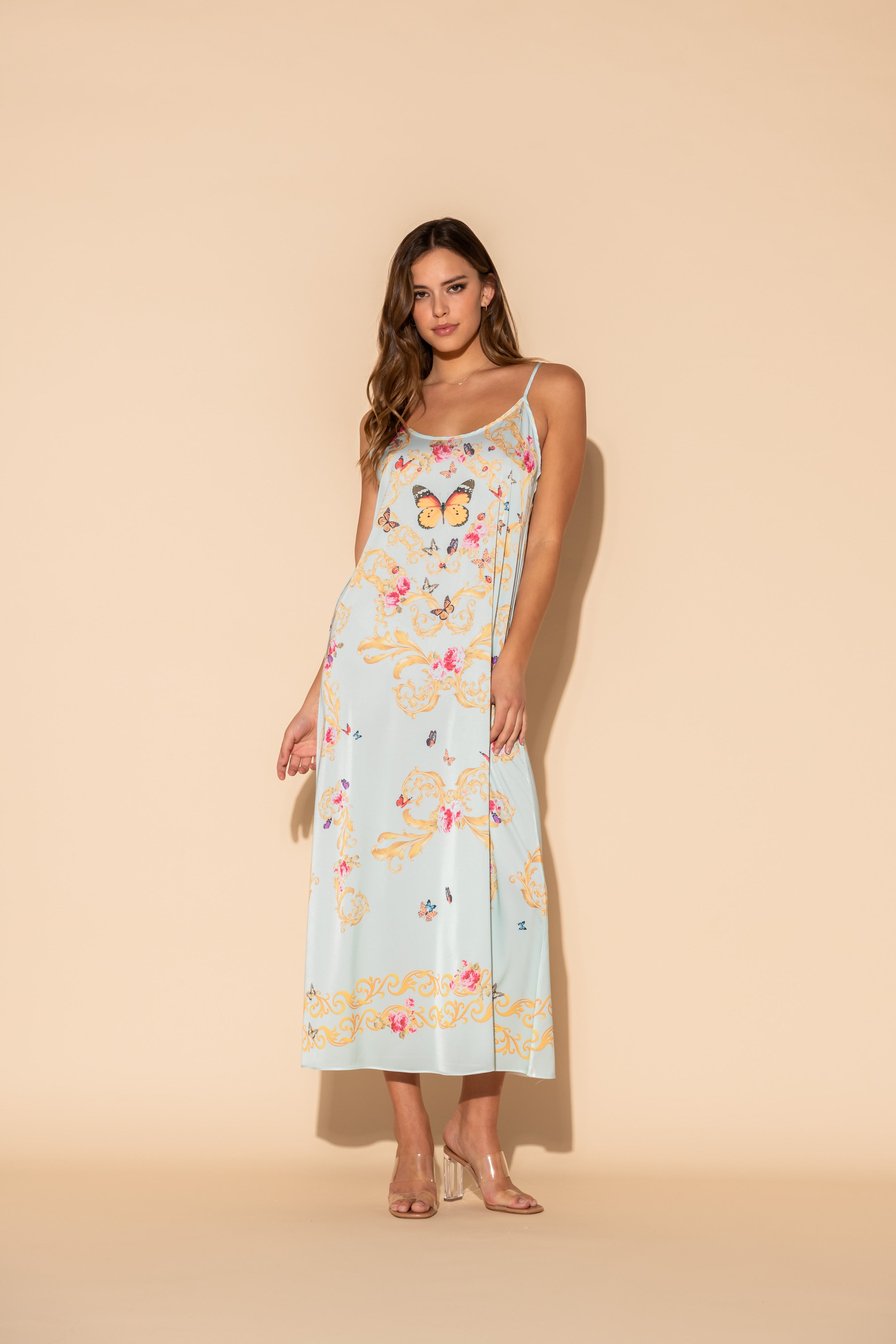 Blue Butterflies Long Chemise