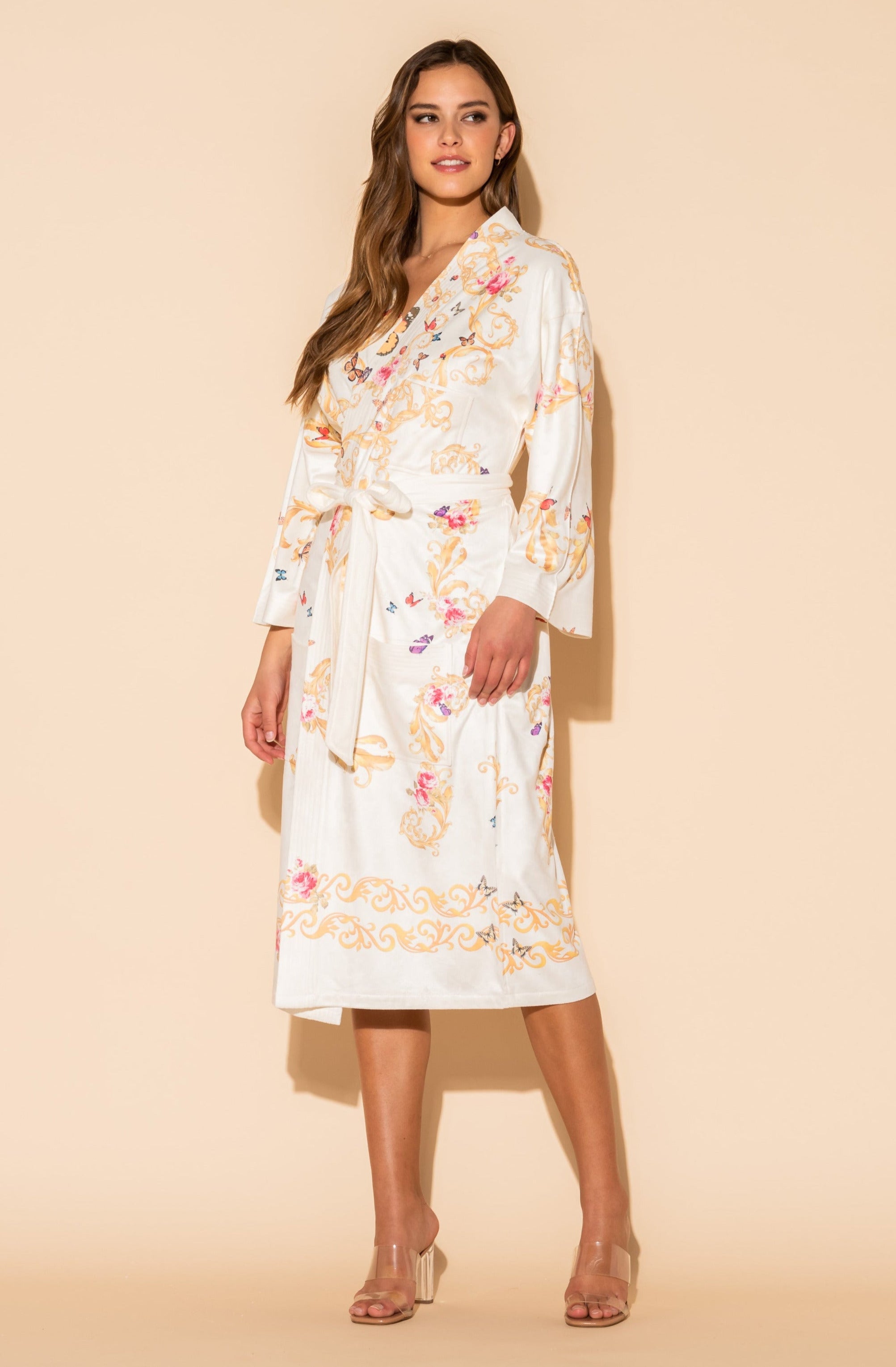 White Butterflies Kimono