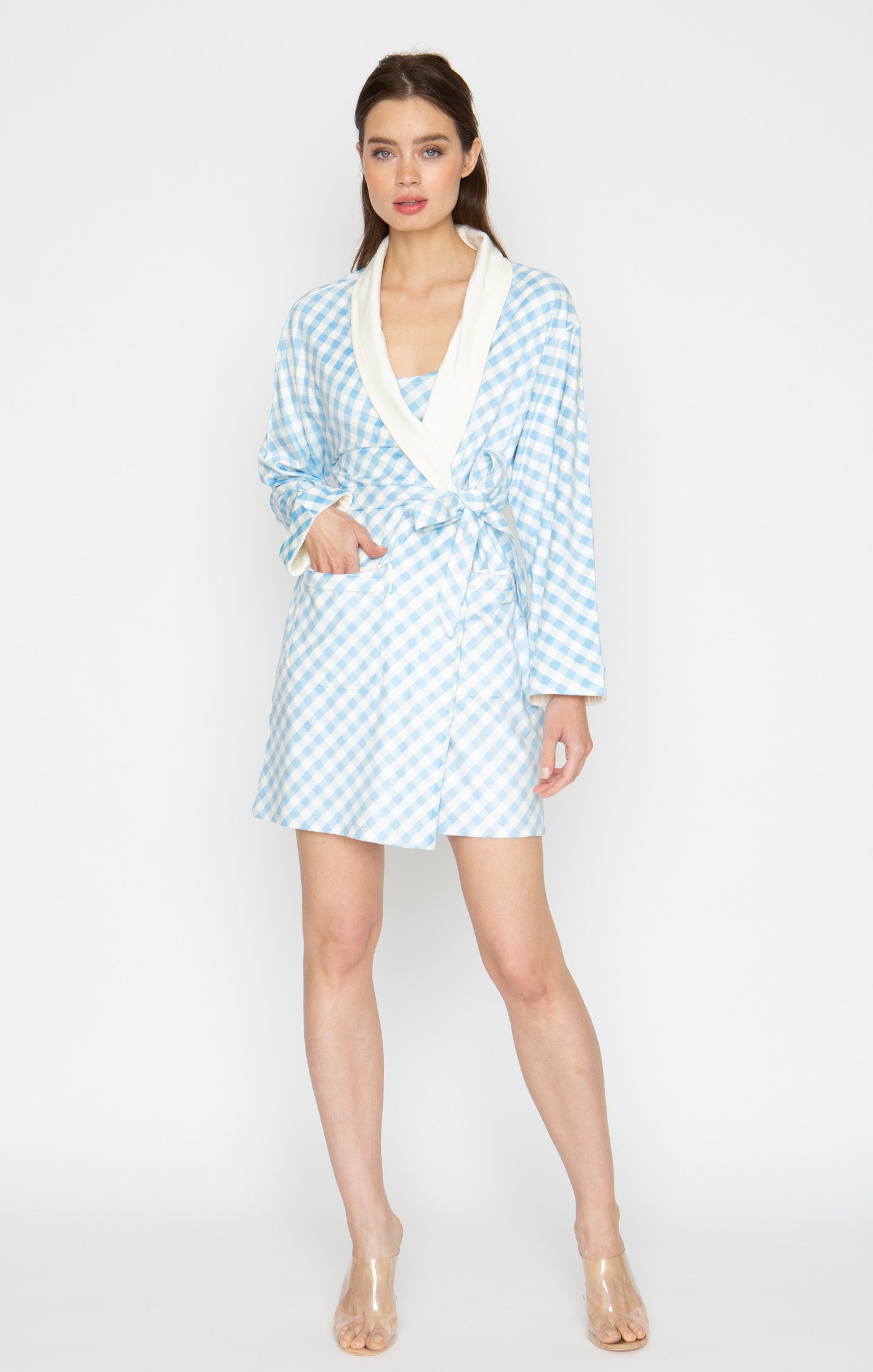 Checkmate Blue Short Robe