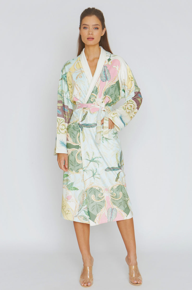 Dream Of Palms Yellow Long Robe