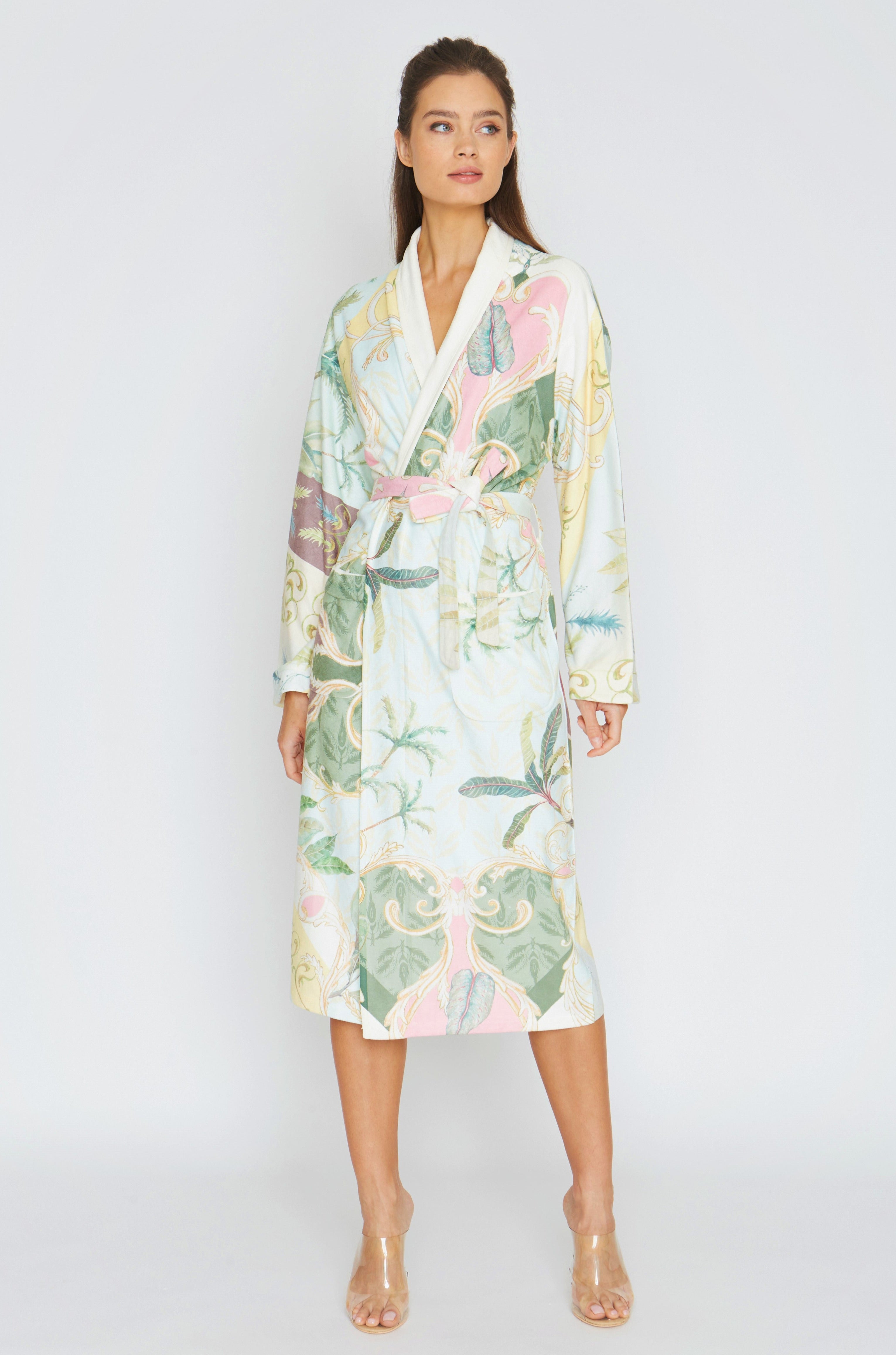 Dream Of Palms Yellow Long Robe