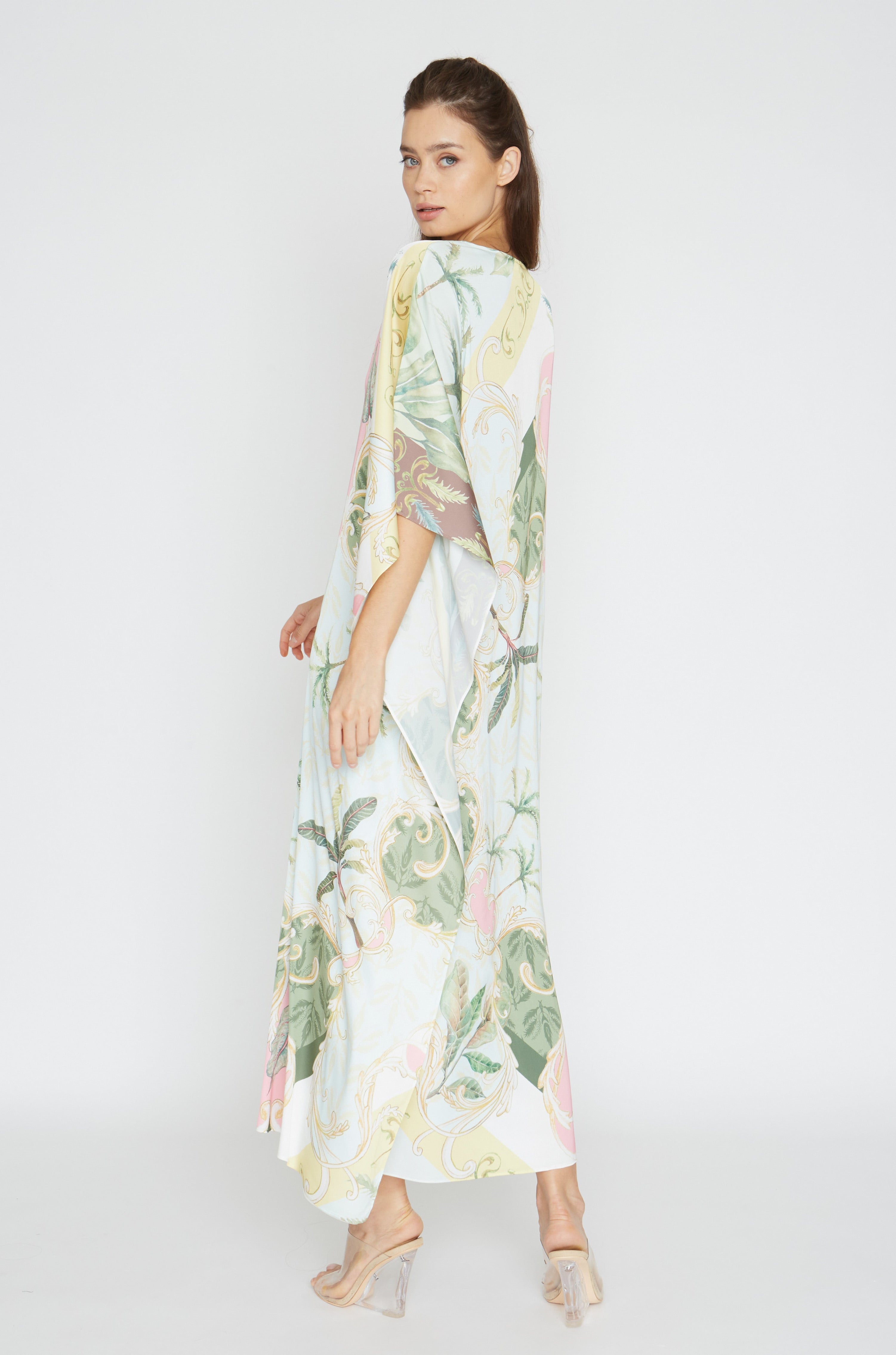 Dream Of Palms Yellow Long Caftan