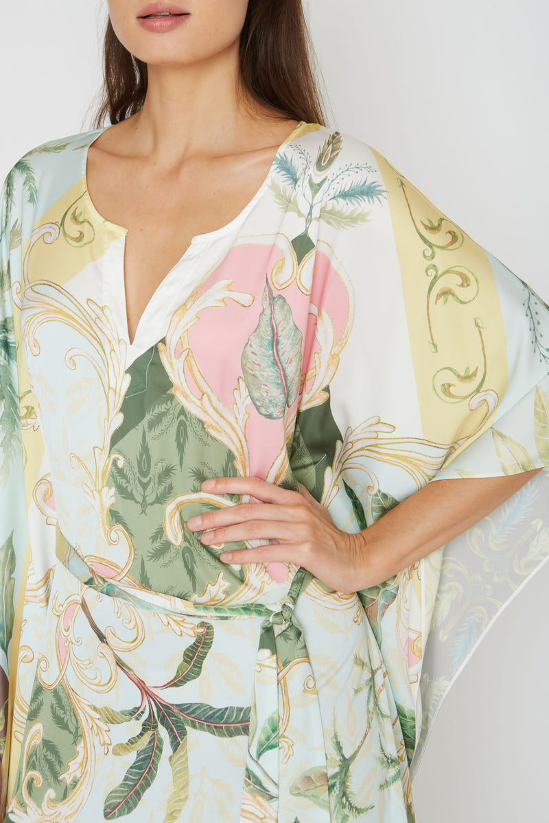Dream Of Palms Yellow Short Caftan