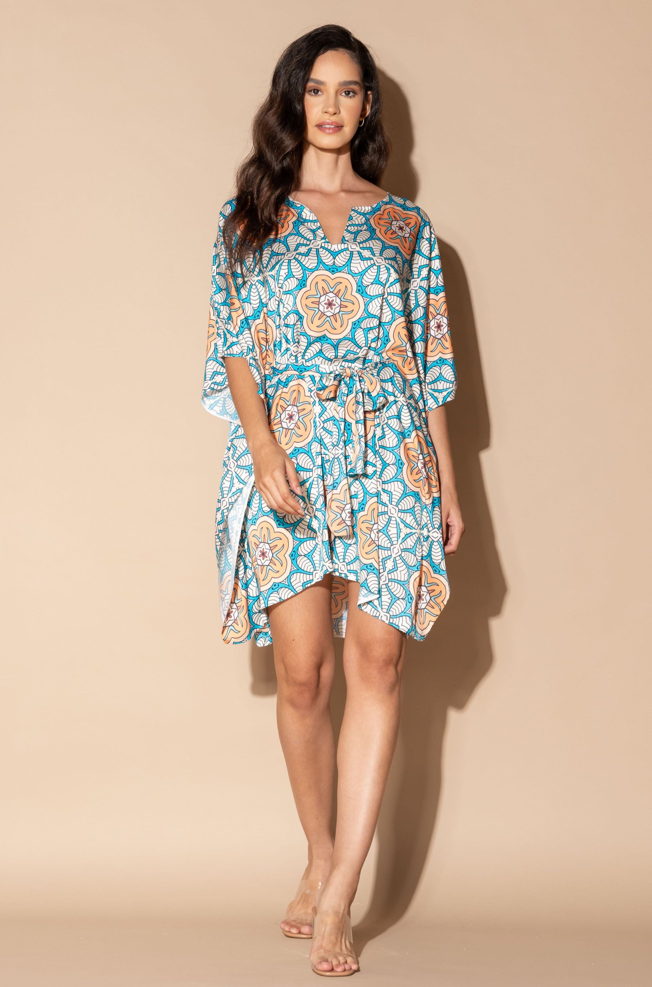 Jardin Botanique Orange Short Caftan