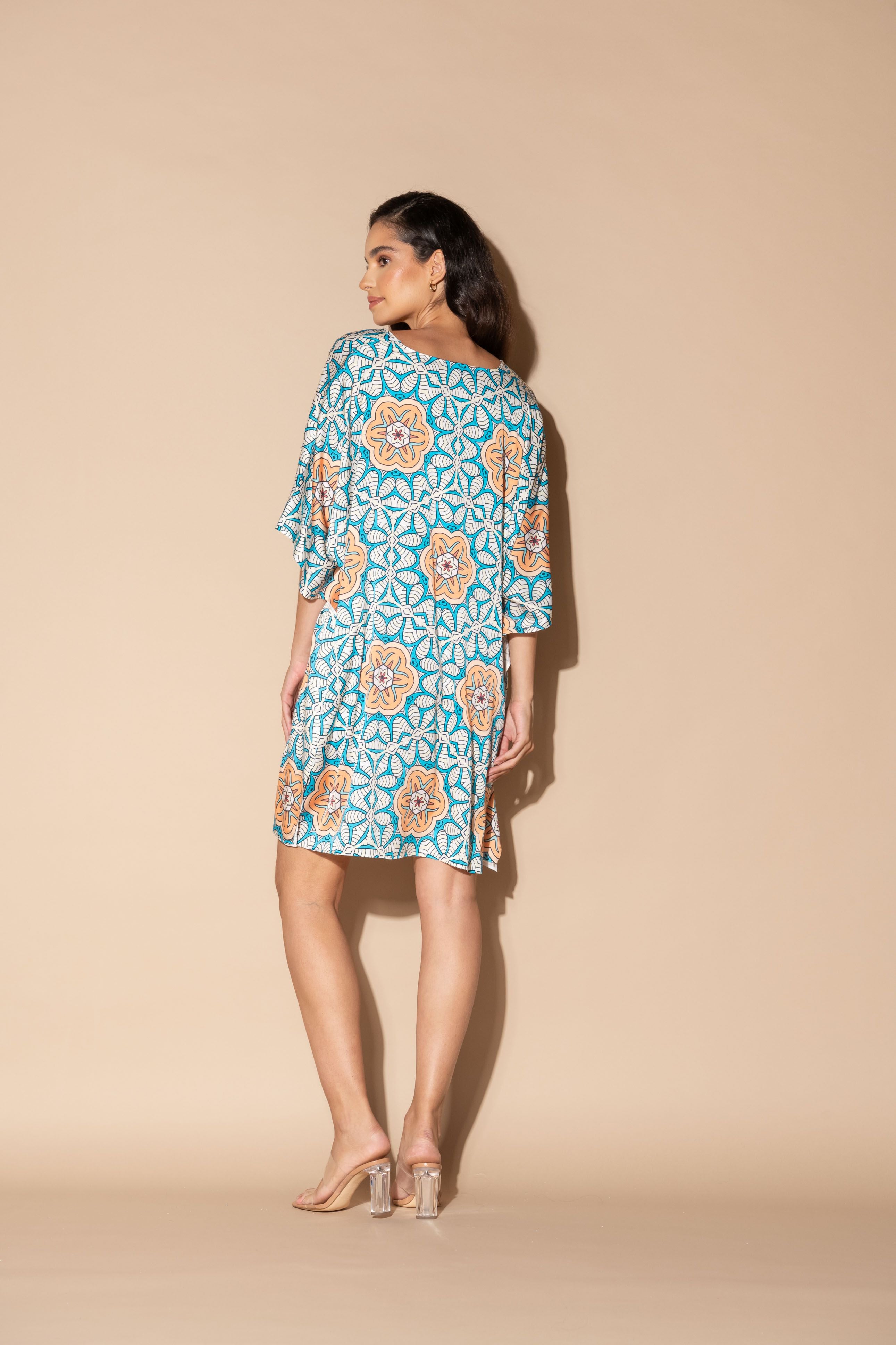 Jardin Botanique Orange Short Caftan